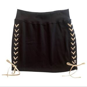 GOOD American Lace Up Skirt Black Style GS0031
